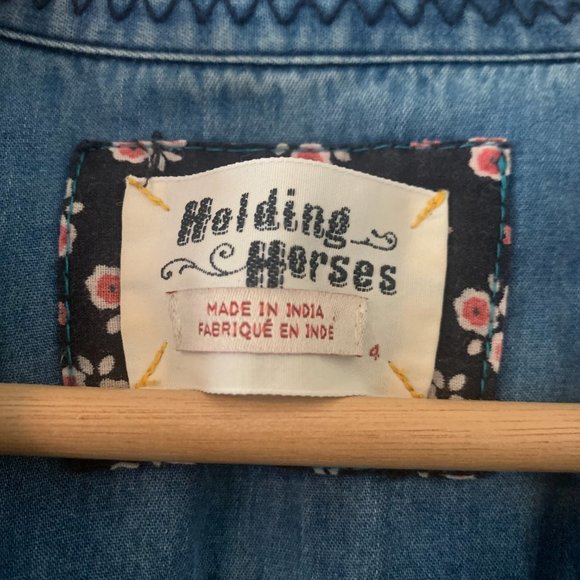 Anthropologie Holding Horses Chambray Tunic Top 4 - Picture 8 of 8